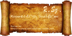 Rosenblüth Szalóme névjegykártya